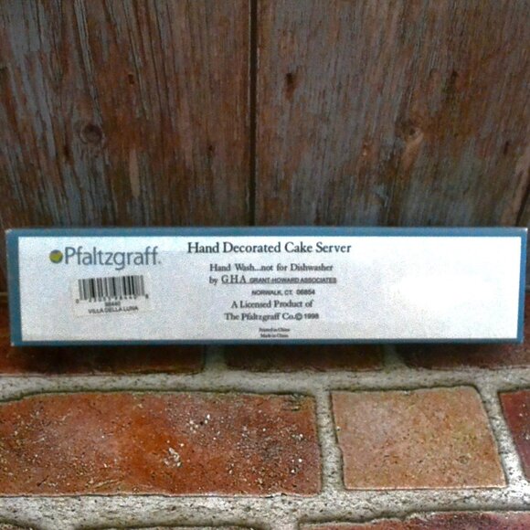 Pfaltzgraff Cake Server In Original Box Never Used Villa Dellaluna Pattern - Picture 6 of 6